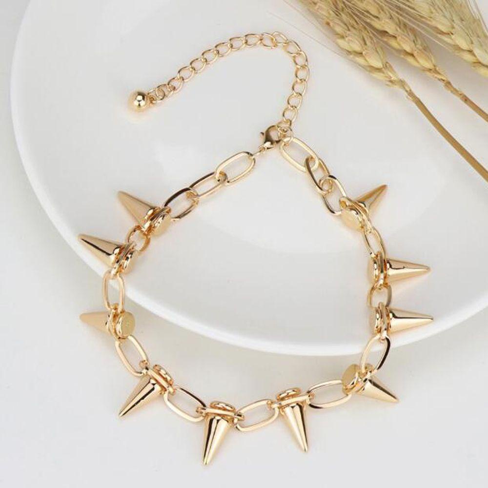 Lily Rivets Chokers Alloy Hadiah Untuk Wanita Pria Hip Hop Harajuku