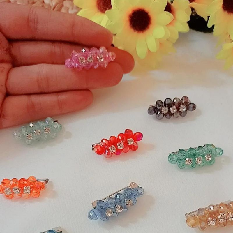 Bros dagu kristal isi 6pc | bros dagu mini| bros dagu Warna Warni