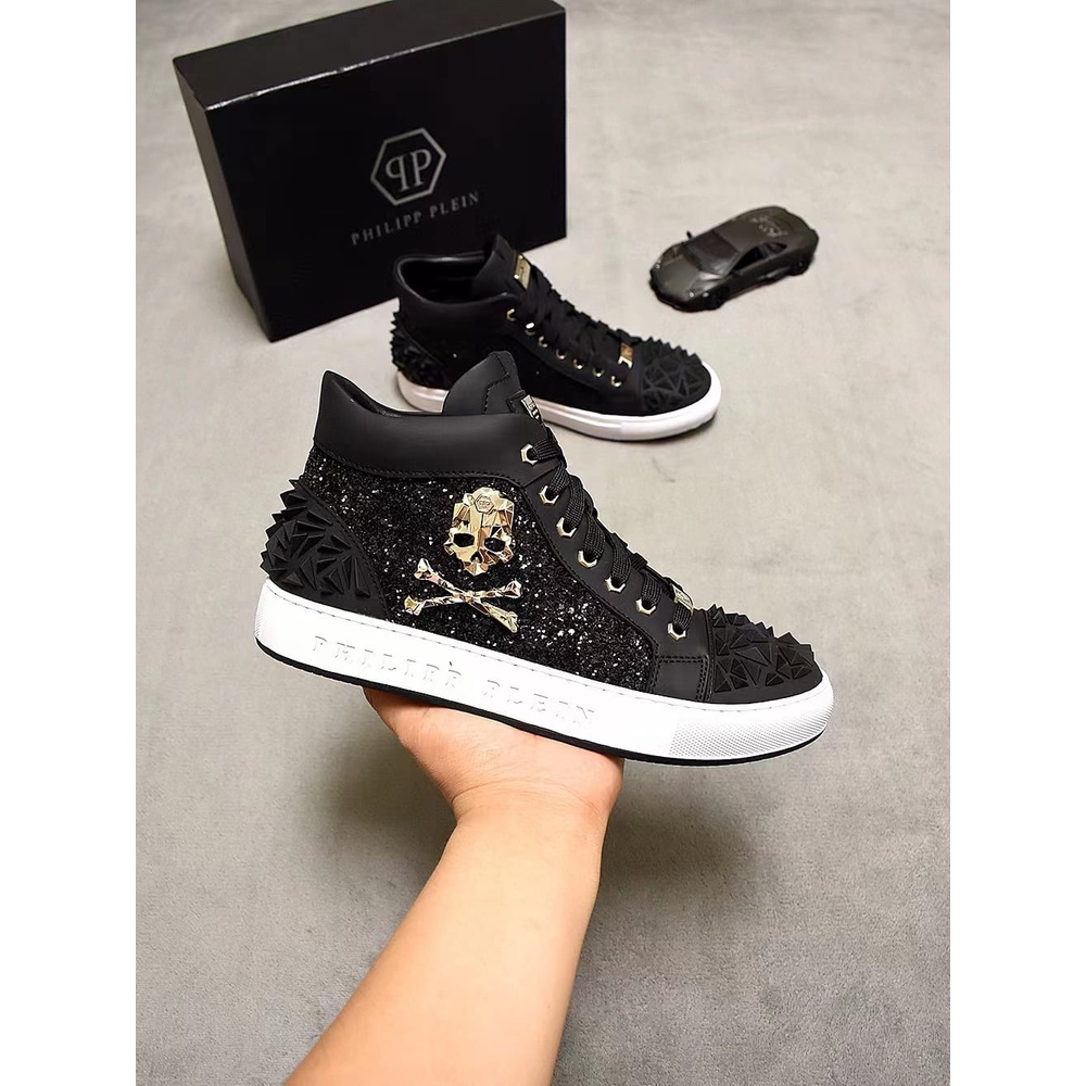 Sepatu pp pria kualitas mirror high end boots sneaker philipp plein cowok men shoes top