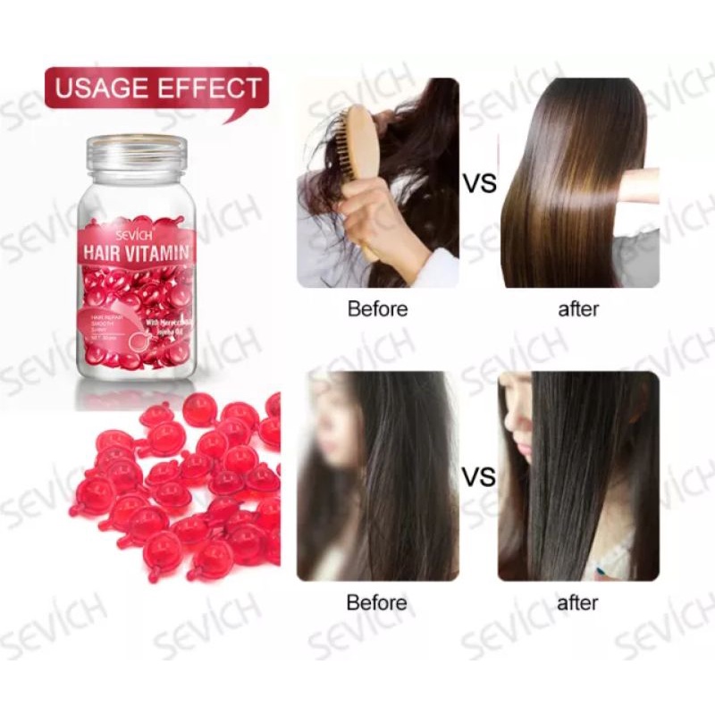 Vitamin Rambut, 30 kapsul Perawatan Rambut 100%ORIGINAL (SEVICH)