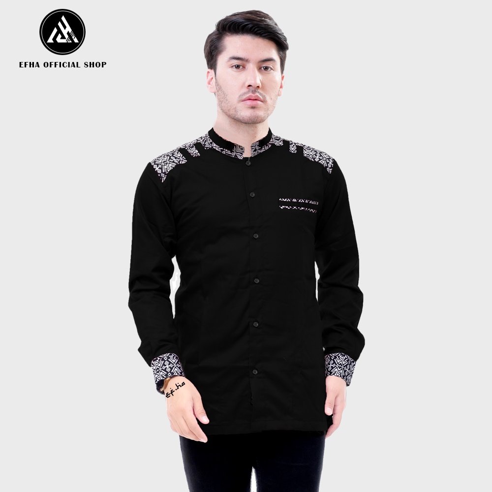 Baju Koko Pria muslim terbaru / Kemeja Muslim polos terlaris bestseller/kombinasi batik exclusive