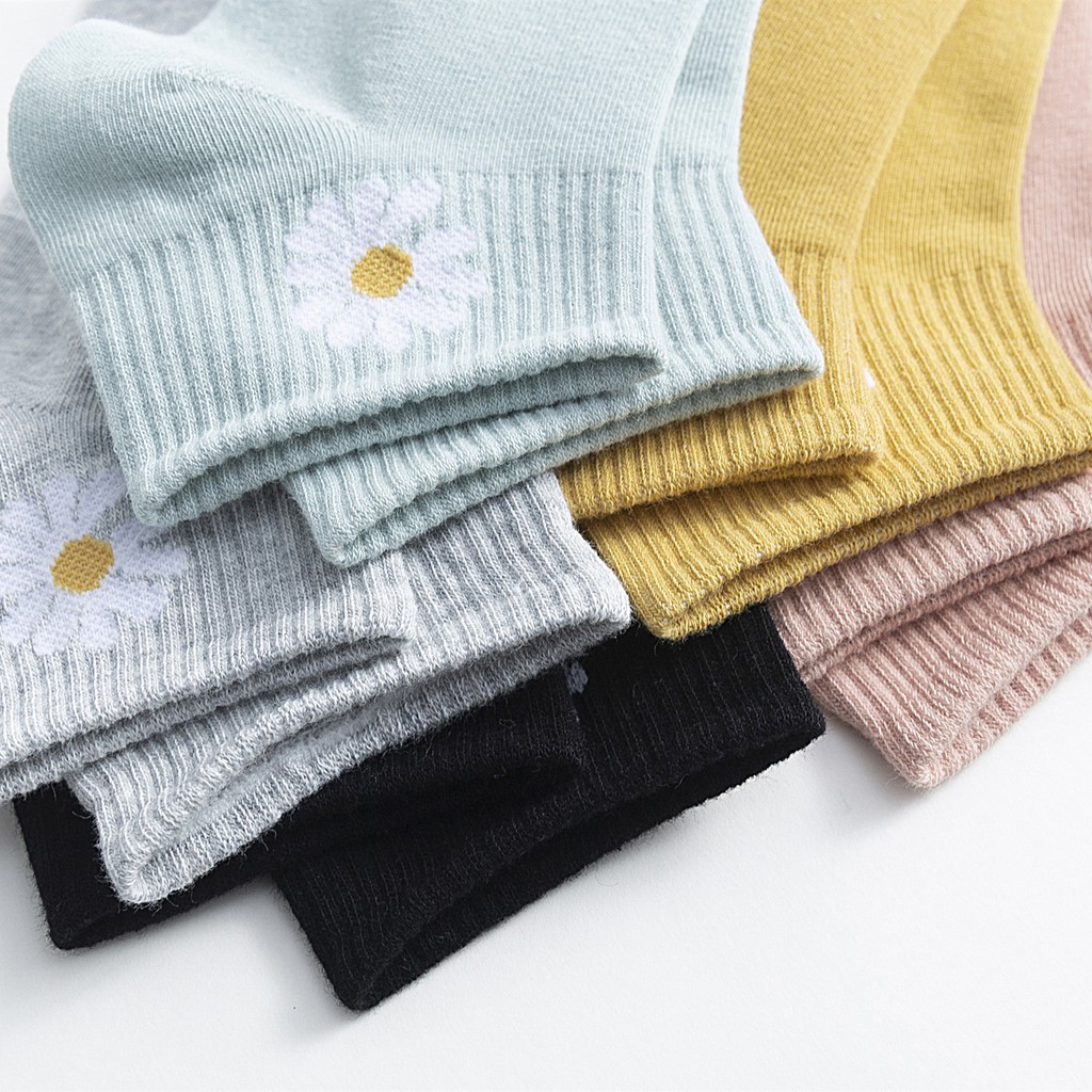 HaiWai COD KAOS KAKI ANKLE SOCK MOTIF BUNGA DAISY WARNA WARNI SEMATA KAKI U16-6