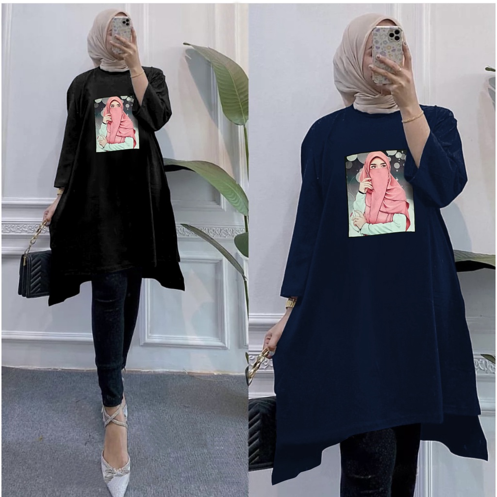 GR TUNIK OVERSIZE BASIC KAOS JUMBO GAMBAR PRINT DTF LEMBUT (BUKAN SABLON) TUNIK BABYTERRY SR01