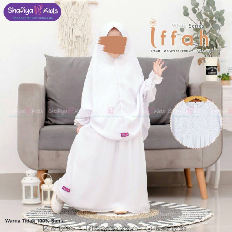 Gamis iffah putih shafiya kids