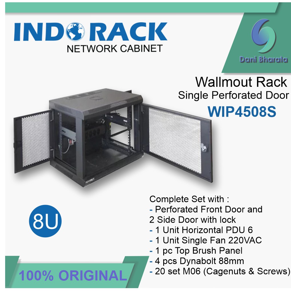 Wallmount Rack WIP4508S Rack Server 8U Single Perforated Door 19 inch Series