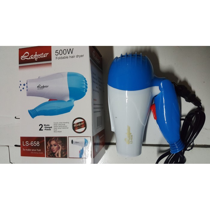 Hairdryer Ladystar Ls 658 pengering rambut profesional Murah  bisa lipat 02-009-ls