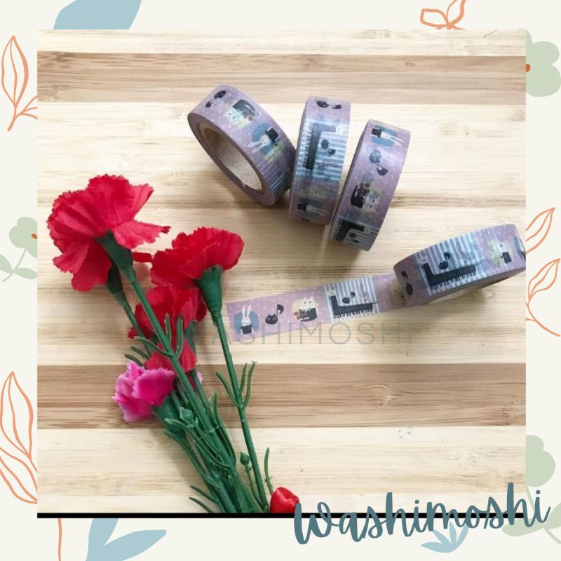

Washimoshi Masking Washi Tape Cat Design / Washitape Kucing (10 meter)
