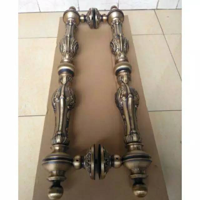 Handle Pintu Rumah Pagar Kuningan Antik Murah Motif Batik 66cm