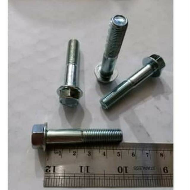 Baut Topi/ Flange Bolt 14/10mm × 5cm Kunci 14