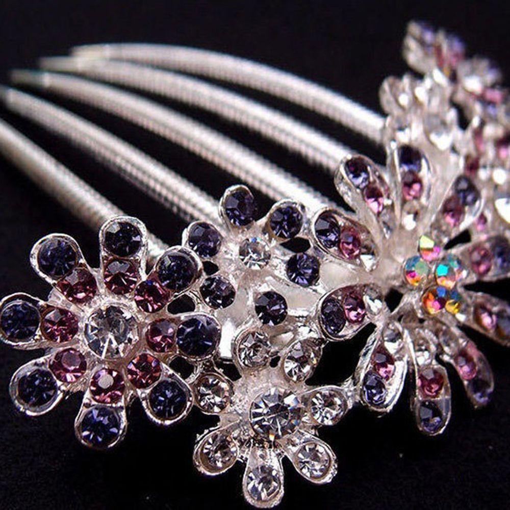 Agustinina Sisir Rambut Aksesoris Hairclip Jepit Rambut Hairwear Wanita Clip Pin Perhiasan Hias Kelopak Bunga