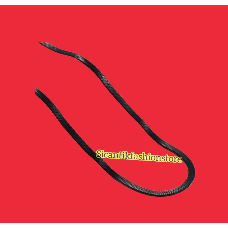 Kalung Titanium pria wanita model belut warna hitam Terlaris anti Karat tidak Perhiasan pria wanita