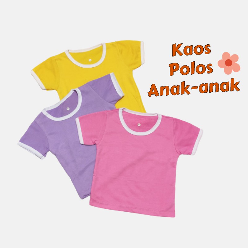 Ligimi kids Kaos T-shirt polos anak - anak PART#1 (1-6Thn)