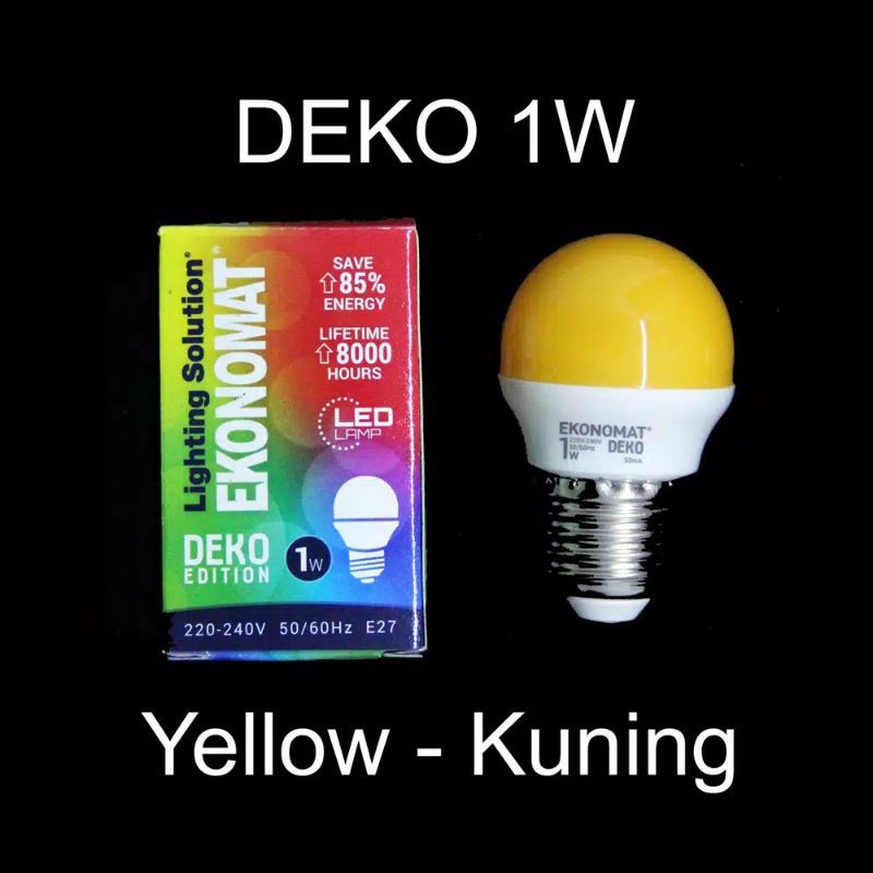 Lampu LED 1watt 1w warna Lampu LED Ekonomat Deko Lampu Tidur 1W 1watt 1wat Bohlam Bulb LED Dekorasi