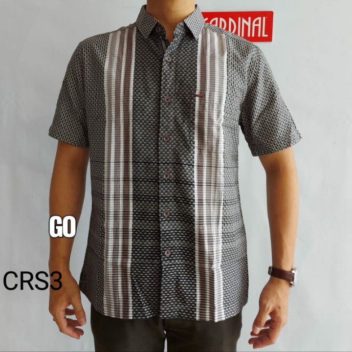 gos CRS CARDINAL KEMEJA REGULAR Hem Pria Pendek Baju Cowok Pakaian Pria