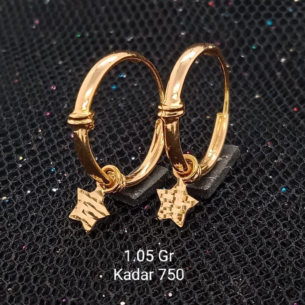 Anting Jipsi Emas 17 K - 1.05 Gr Kadar 750 - 2811