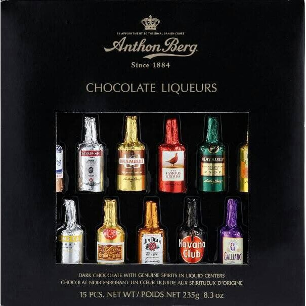 Anthon Berg Liquor Filled Chocolate Liqueur Bottles Count Black