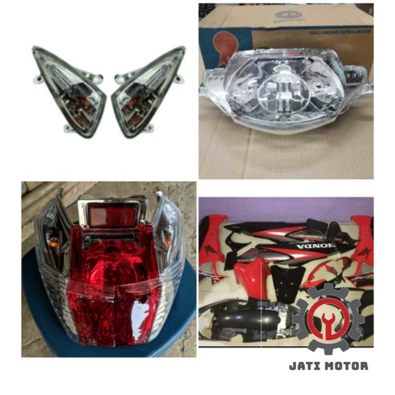 Full body supra x 125 lama merah + lampu set 2005-2006