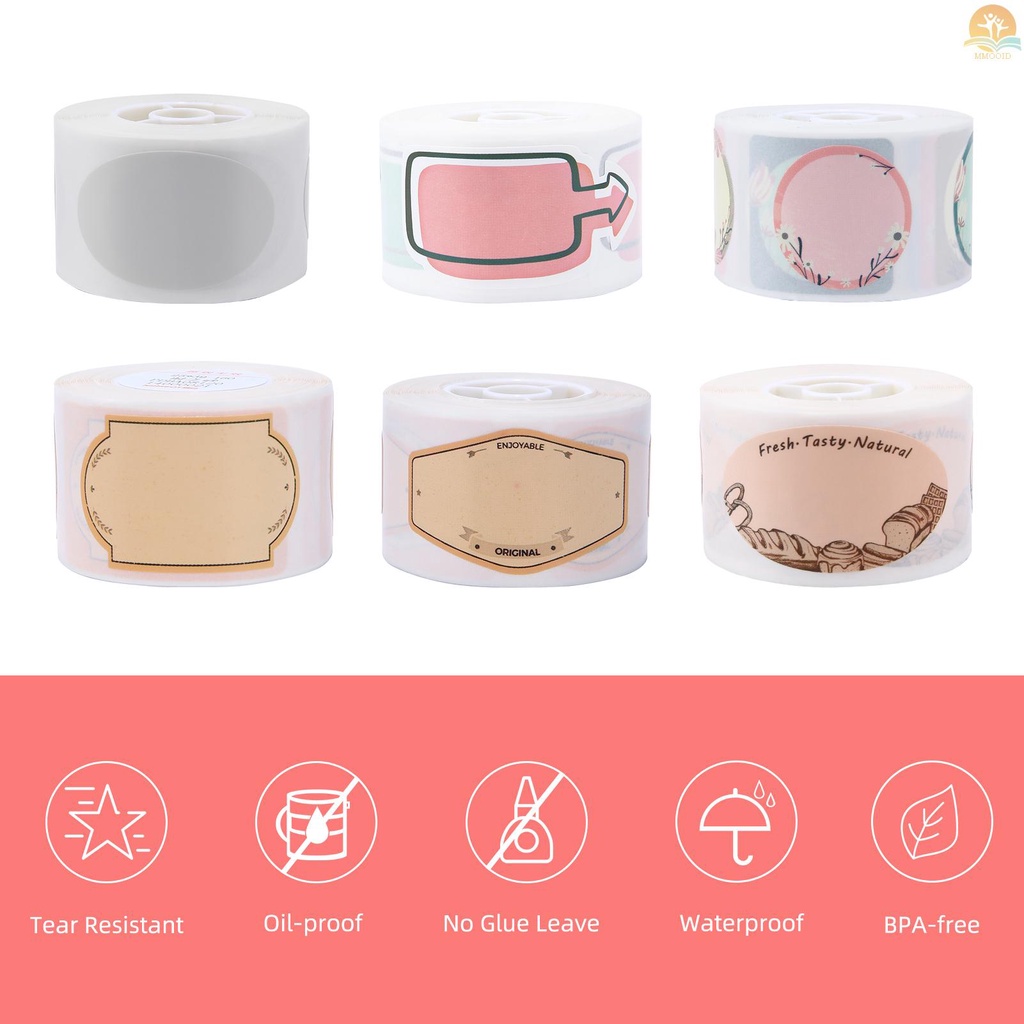 (MMOI) Niimbot 160 Lembar / Rol Kertas Label Thermal Anti Air / Robek 23x37mm Untuk Printer D101