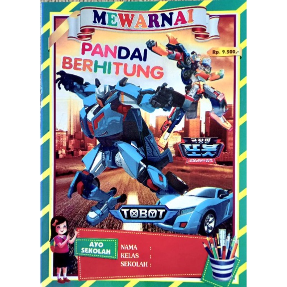 Tobot Buku Mewarnai Berhitung +-30cmX20cm