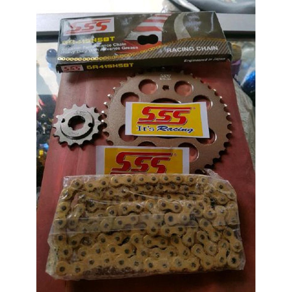 gear set sss 415 vixion lama dan baru.mx king.rx king dll rantai sss full sss original