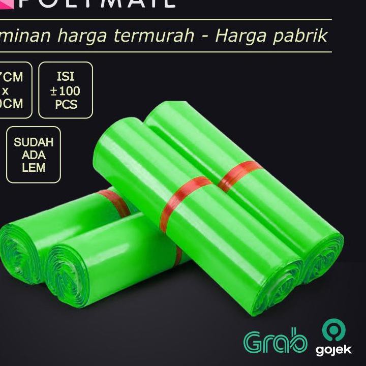 

Z34V POLYMAILER ±100PCS 17x30CM HIJAU PUM GLOSSY PLIK POLYMAILER GREEN DNE