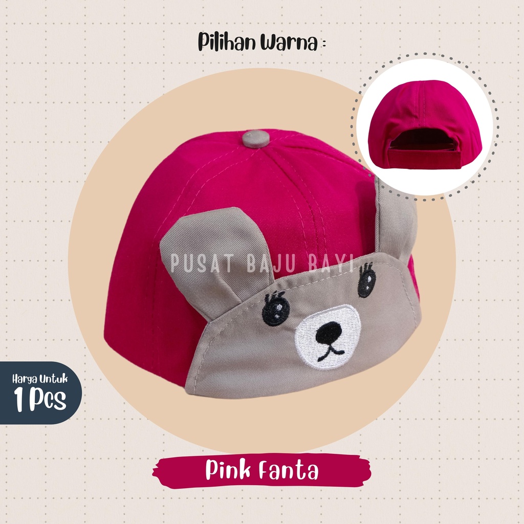 Topi Bayi Baseball Anak 1 sd 3 Tahun Hat Baby BEAR Dua Warna Kualitas Impor