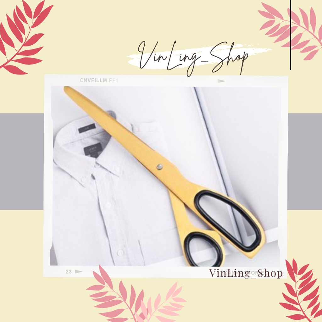 

Gunting kertas sekolah serbaguna besar tajam aesthetic multifungsi stainless dapur sedang Gold Scissors