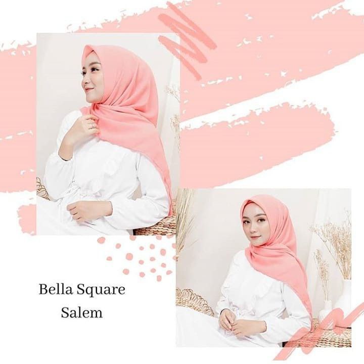 Hijab Segi Empat Polos Bella Square - Jilbab Muslim Bela Squer Kerudung Murah Bella Kerudung Terbaru - Warna Lengkap - Toko Hassanah