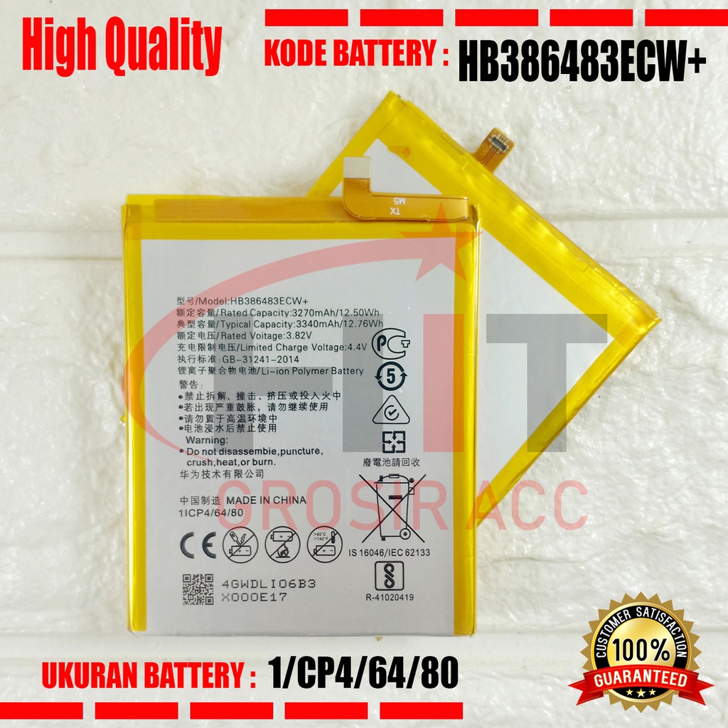 Baterai Baterry HB386483ECW+ Hauwei Honor 6X / G9 Plus