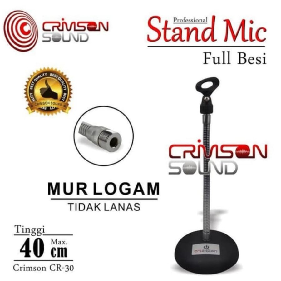 STAND MIC MEJA DESK CRIMSON CR-30 TINGGI 40 CM