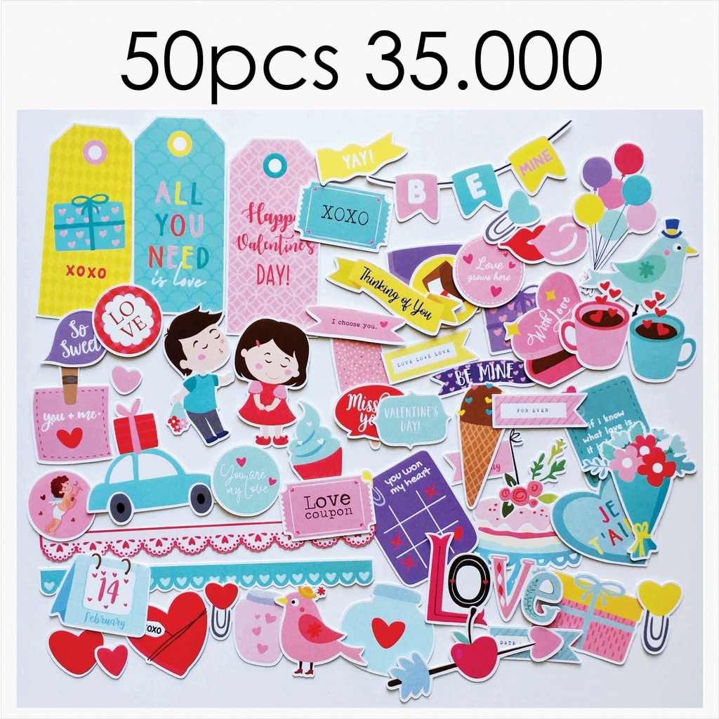 

BAHAN SCRAPBOOK - Die Cut | Hiasan | Gambar Potongan tema Love Love Love