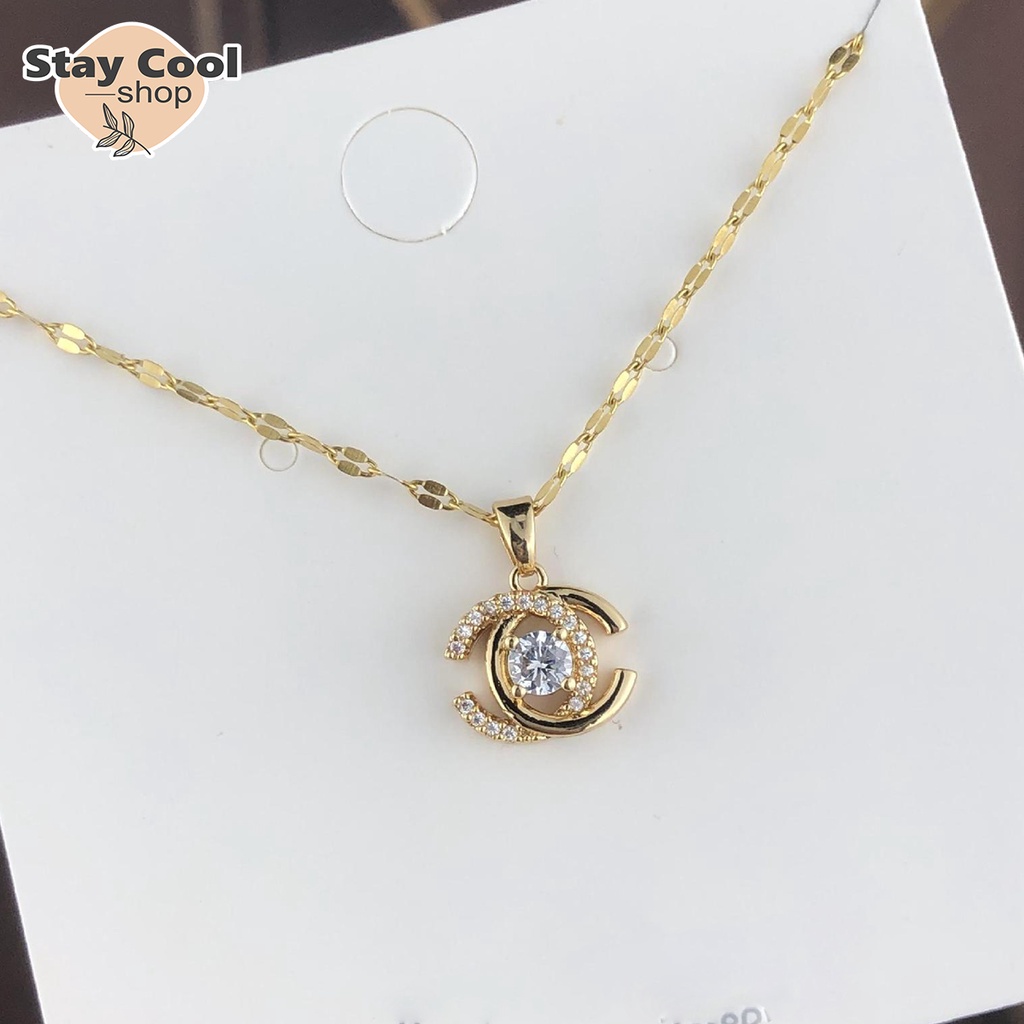 Kalung Rantai titanium Rose Gold Liontin Zirkon Anti Karat / Kalung Wanita / Accesories Wanita Kalung Titanium Titanium Anti Karat Selamanya