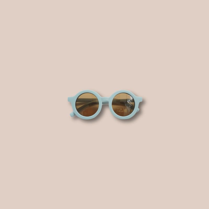 BEAR & ROUND KIDS SUNGLASSES ANTI UV 1-6 TAHUN | Kacamata Anak Perempuan Kacamata Anak Laki Laki Kacamata bulat anak Kacamata anak bear Kacamata anak retro-Round - Steel Blue
