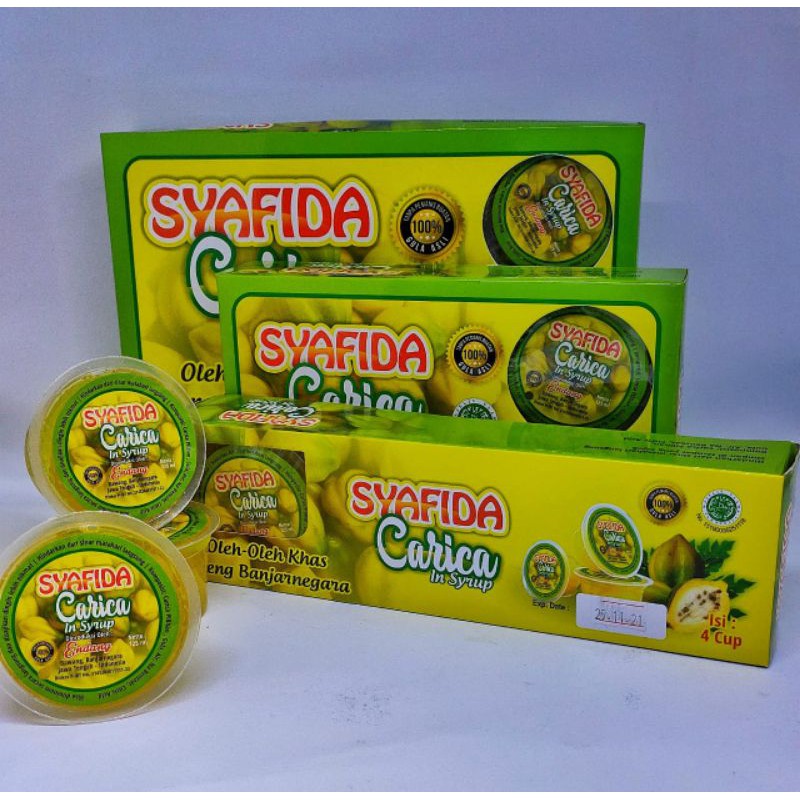 

Manisan Carica Syafida isi 4 cup, 6 cup & 12 cup @125 ml