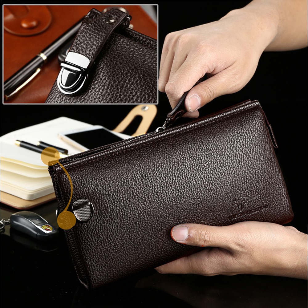 [ORIGINAL] Yueskangaroo Dompet Panjang Kulit Import Pria dan Wanita Clutch Wallet Soft Leather Unisex