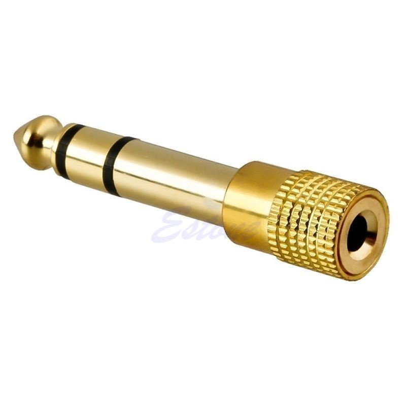 btsg Gold Audio Female 6.3mm 1/4&quot; Male to 3.5mm 1/8&quot; Stereo Plug Adapter Converter