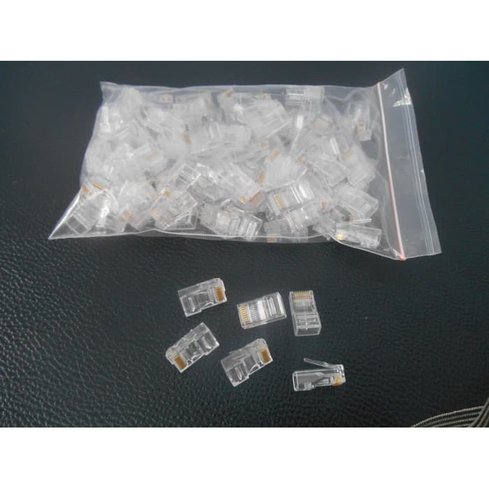 Connector RJ45 Cat5 Biasa Isi 100pc