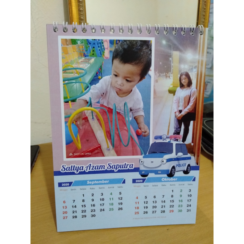 kalender meja potrait 6 lembar