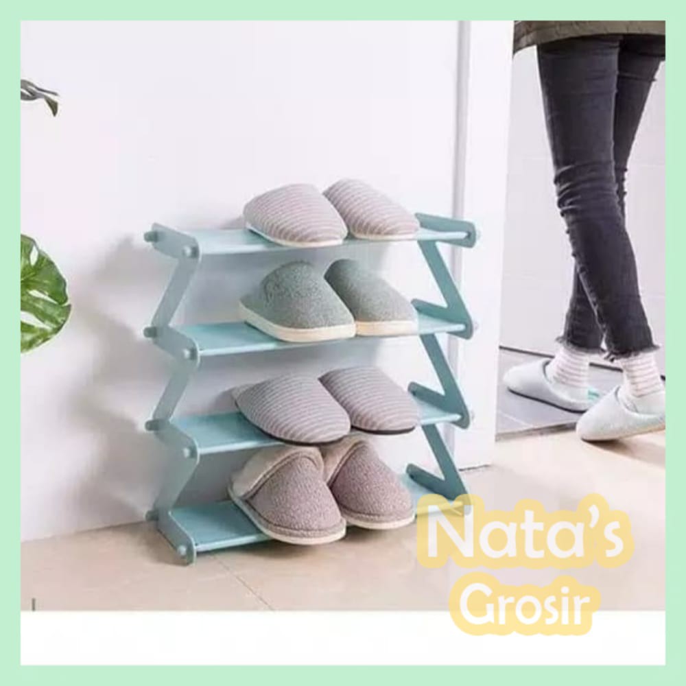 Rs4 Rak Sepatu Susun Lipat Foldable Shoes Rack Serbaguna Nata S Grosir Shopee Indonesia