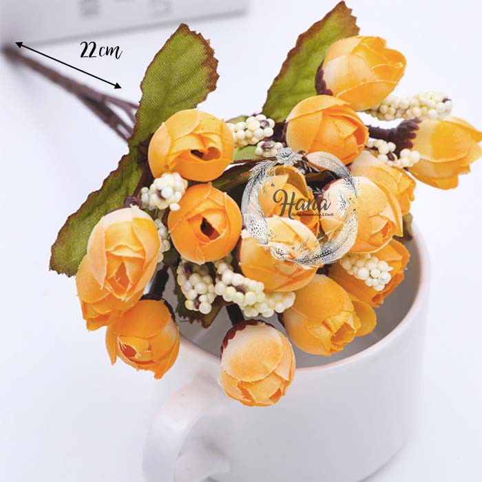 Bunga plastik mawar mini kuncup / Mini rose buds artificial flower-5