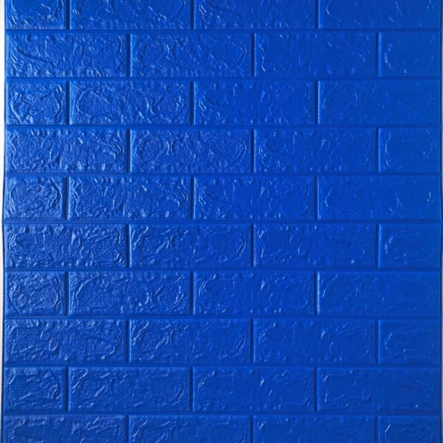 Wallpaper 3D Foam Brick Bata Biru Tua