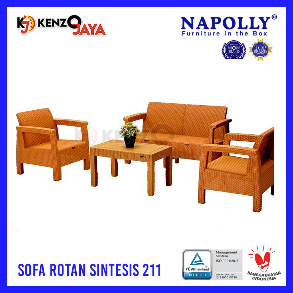 Sofa Rotan Sintetis 211 NAPOLLY + Meja