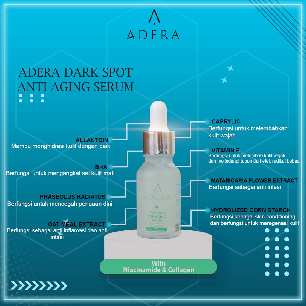 Adera Face Serum Wajah Original Glowing Putih Bersih Bebas Jerawat Kusam Flek Bintik Hitam ORIGINAL 100% sudah BPOM-3