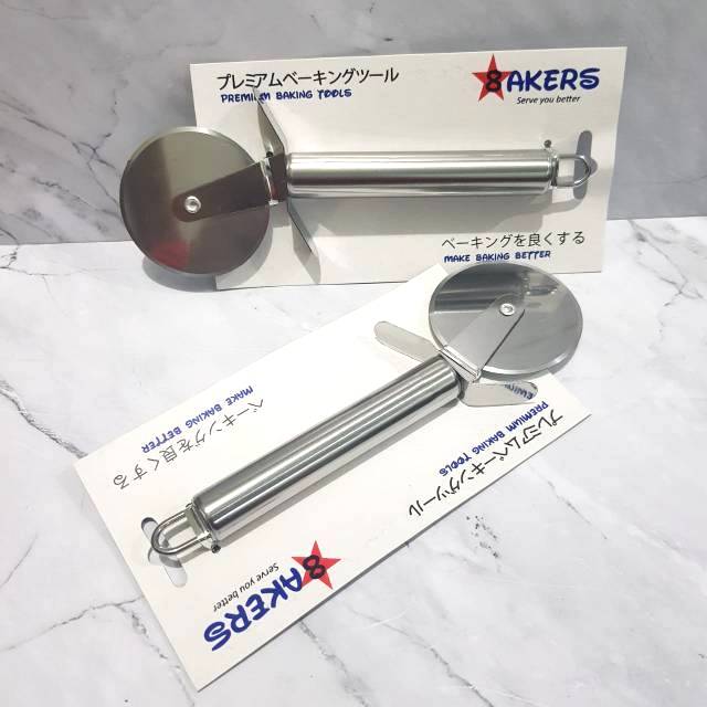 8akers pizza cutter stainless pemotong pizza pisau pizza adonan kue pastry cutter wheel