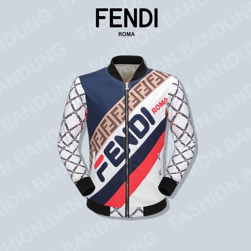 JAKET BOMBER PRIA BRANDED FENDII PREMIUM ( FENDI 1 )