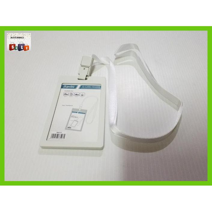 

DOCUMENTO- ID CARD HOLDER 54 X 90 MM POTRAIT + LANYARD BANTEX 8865-07 WHITE -ASLIII.