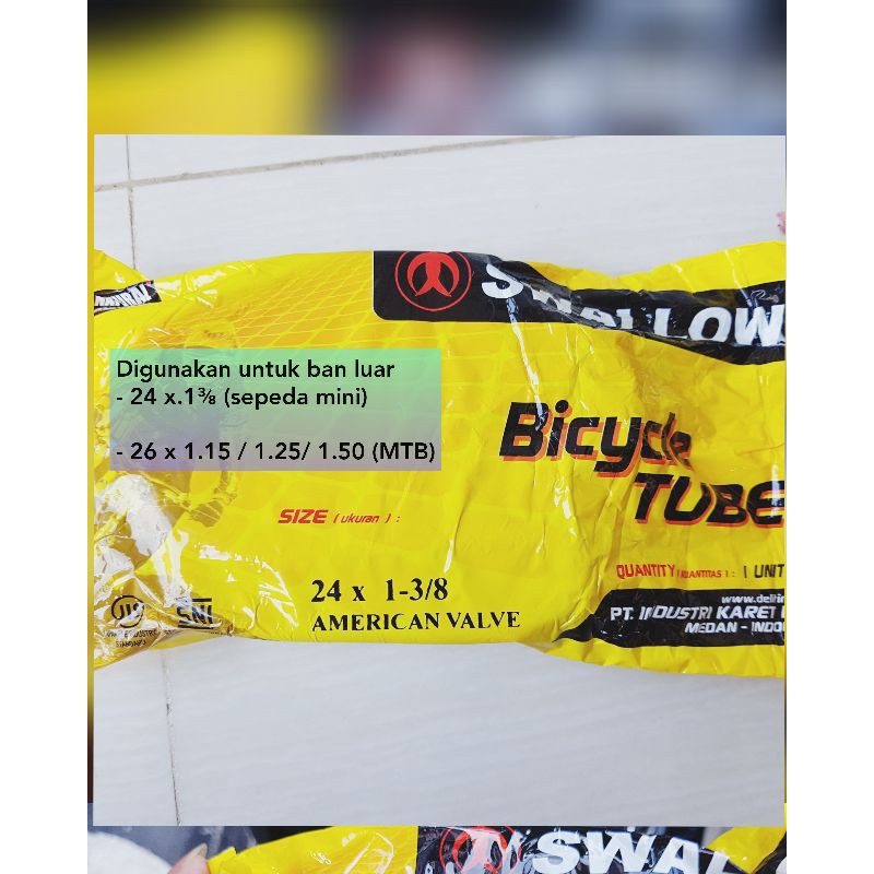 Ban Dalam Sepeda Swallow 24 x 1⅜ | 26 x 1.15/1.25/1.50