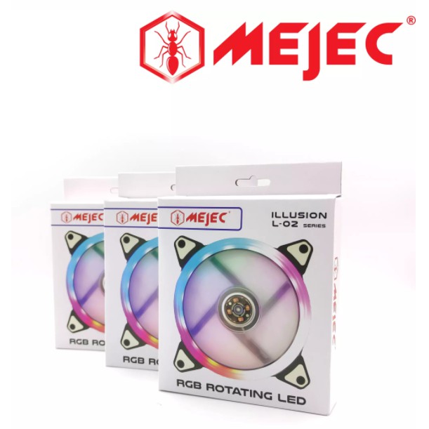 Fan case led mejec 12cm rgb rotating illusion L02 L-02 - Kipas casing komputer pc 120mm Auto rgb