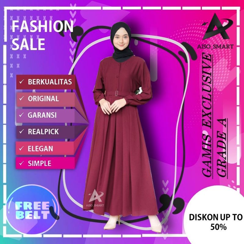 GAMIS RINJANI KAIMA MOSCREPE PREMIUM