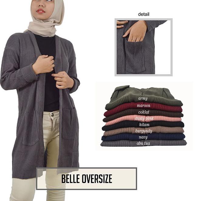 ◊ Belle - Kardigan Murah Kardigan Panjang Kardigan Polos Kardigan Rajut Kardigan Wanita ▲